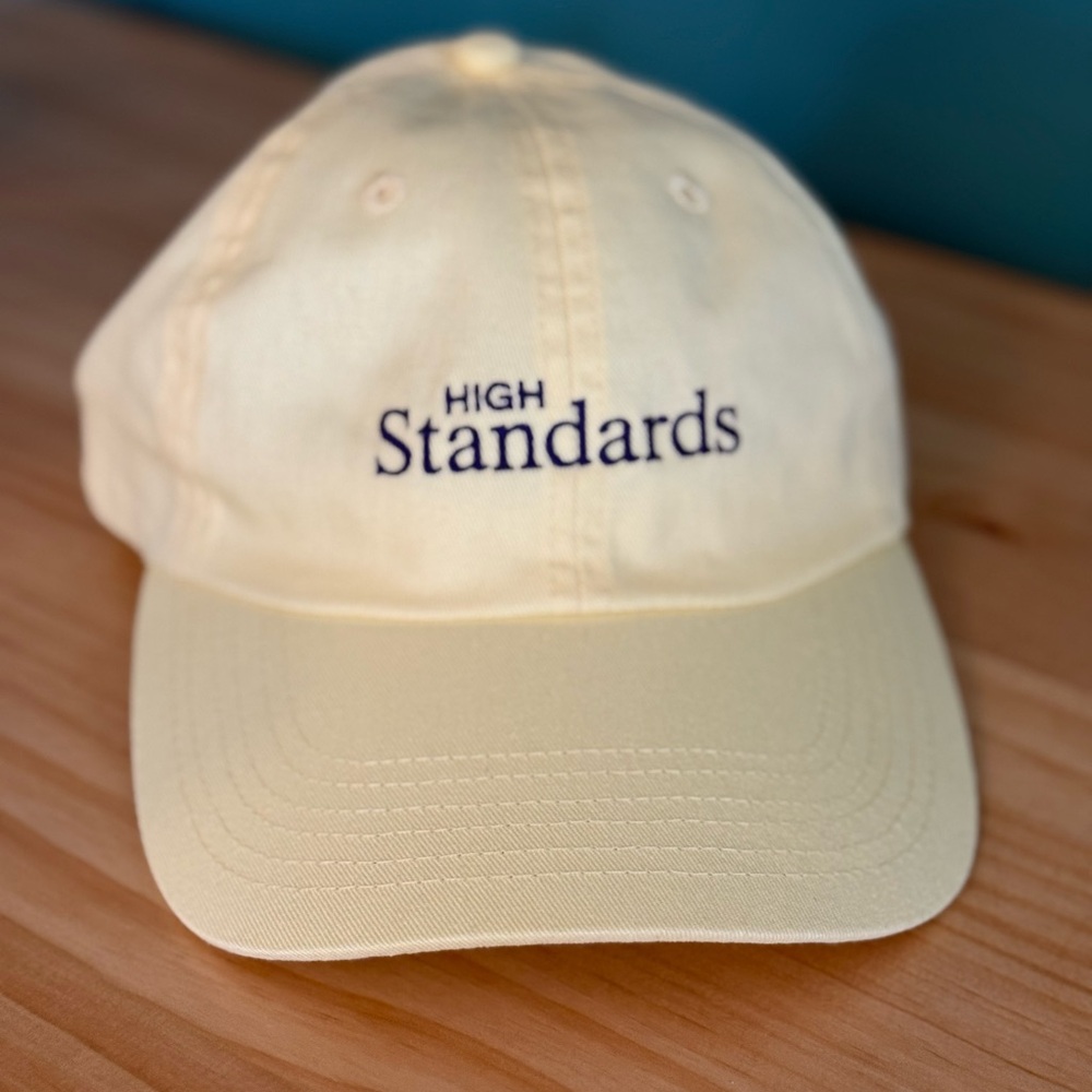 Ritual - Cream Embroidered High Standards Ball Cap Adjustable Hat - 100% cotton